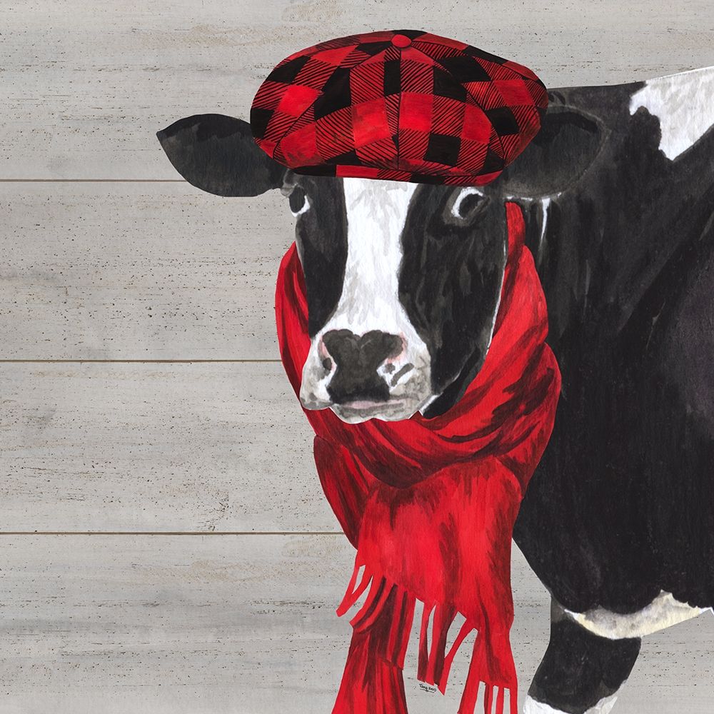 Intellectual Animals III Cow and Scarf art print by Tara Reed for $57.95 CAD