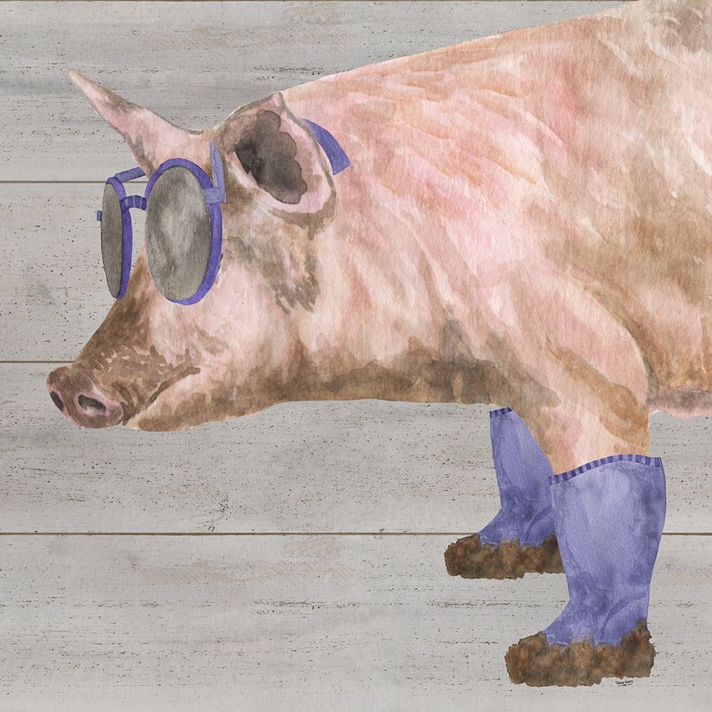 Intellectual Animals V Pig in Boots art print by Tara Reed for $57.95 CAD