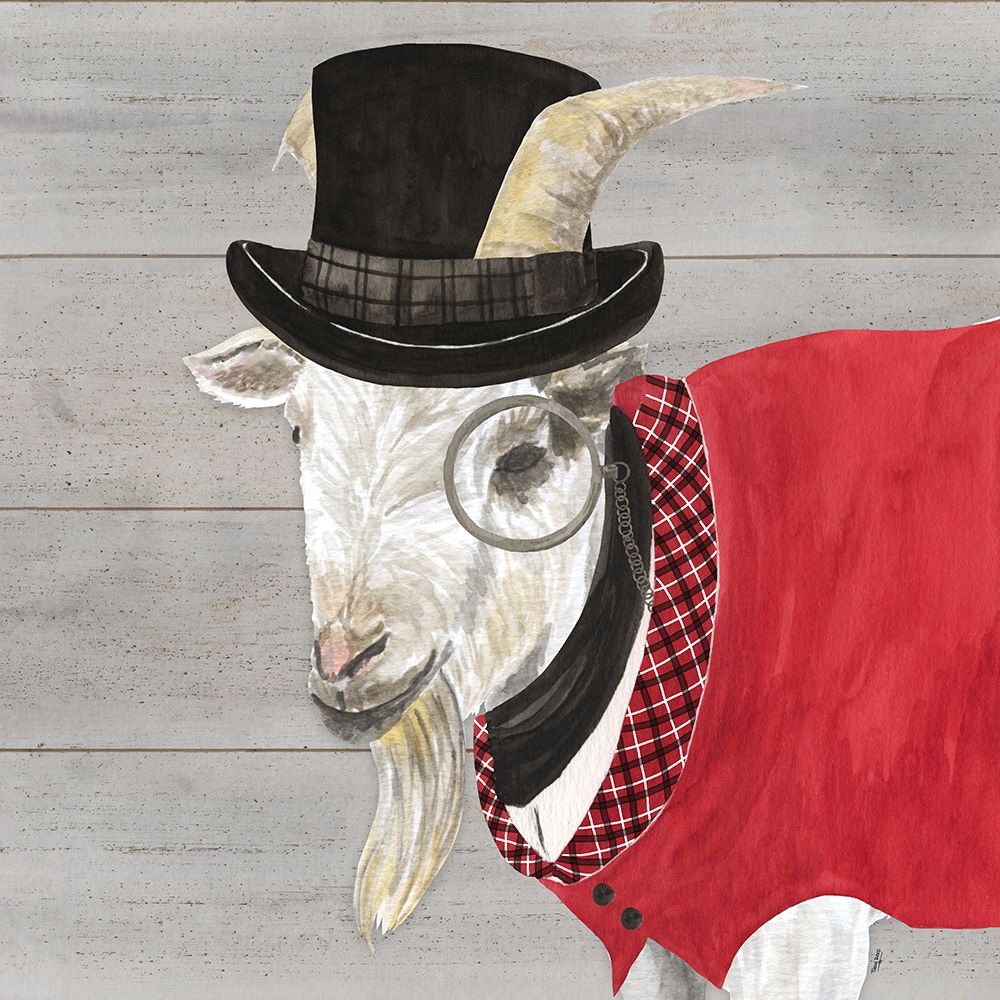 Intellectual Animals VI Goat with Hat art print by Tara Reed for $57.95 CAD