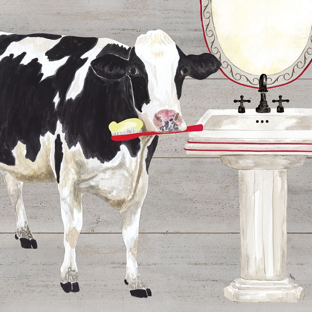 Bath time for Cows Sink art print by Tara Reed for $57.95 CAD