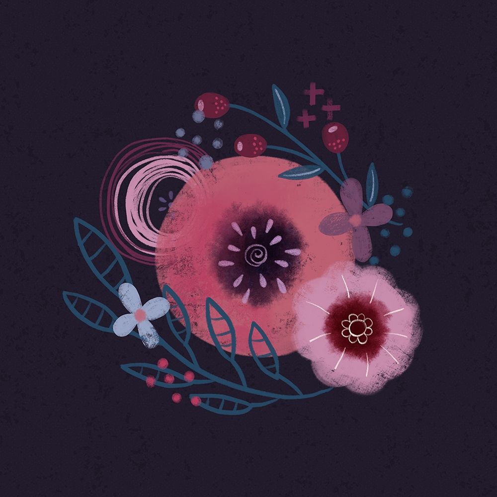 Dark Purple Florals II art print by Noonday Design for $57.95 CAD