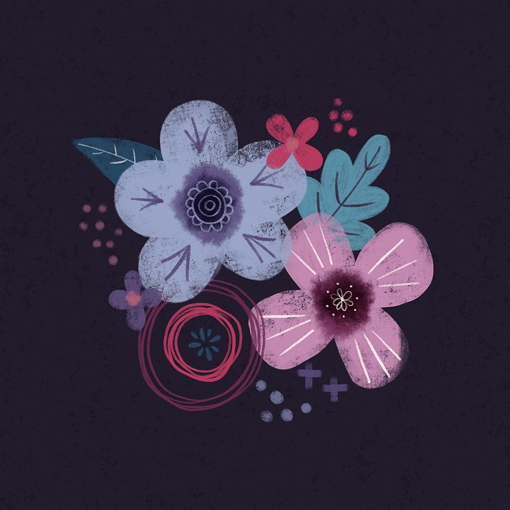 Dark Purple Florals IV art print by Noonday Design for $57.95 CAD