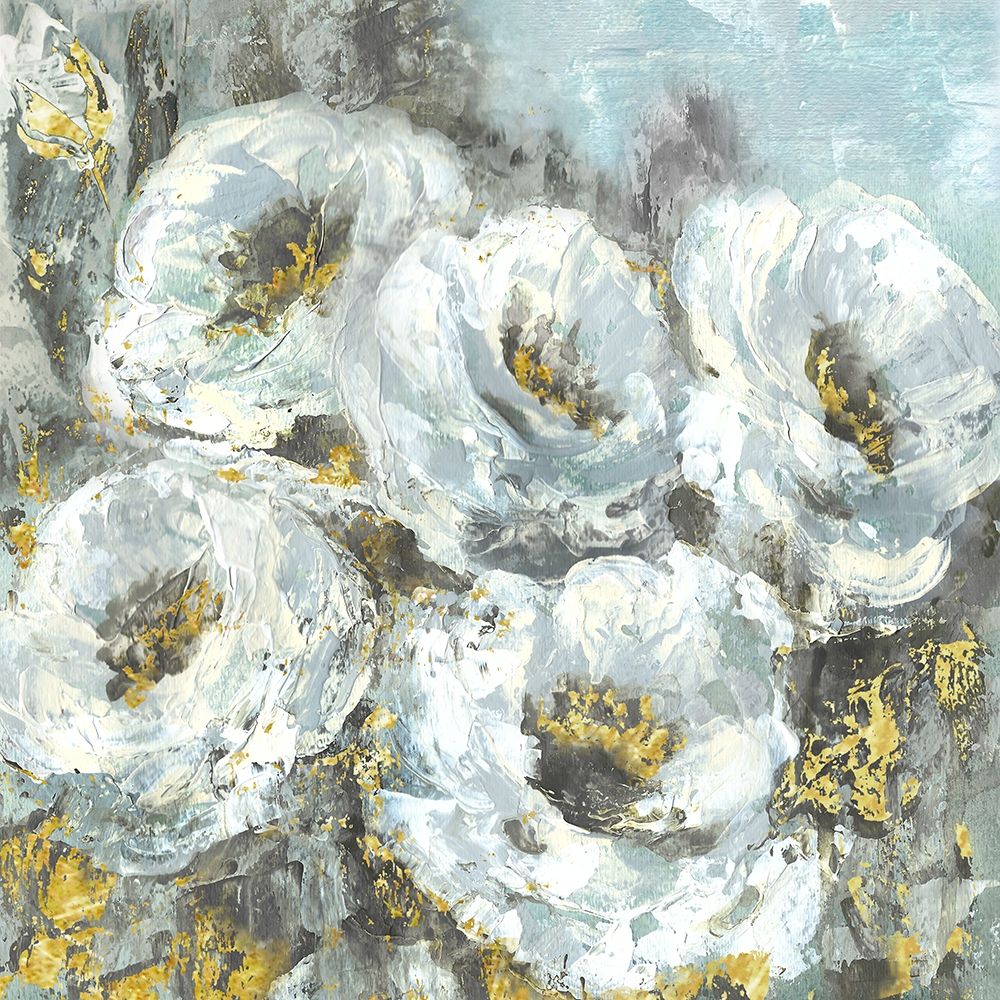 White Flowers with Gold art print by Tre Sorelle Studios for $57.95 CAD