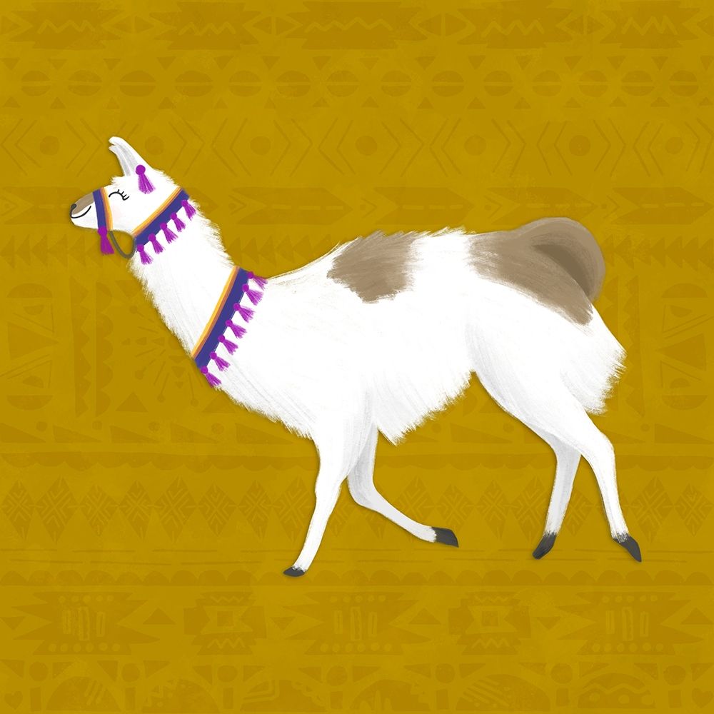 Lovely Llama Jewel Tones IV-Gold art print by Noonday Design for $57.95 CAD