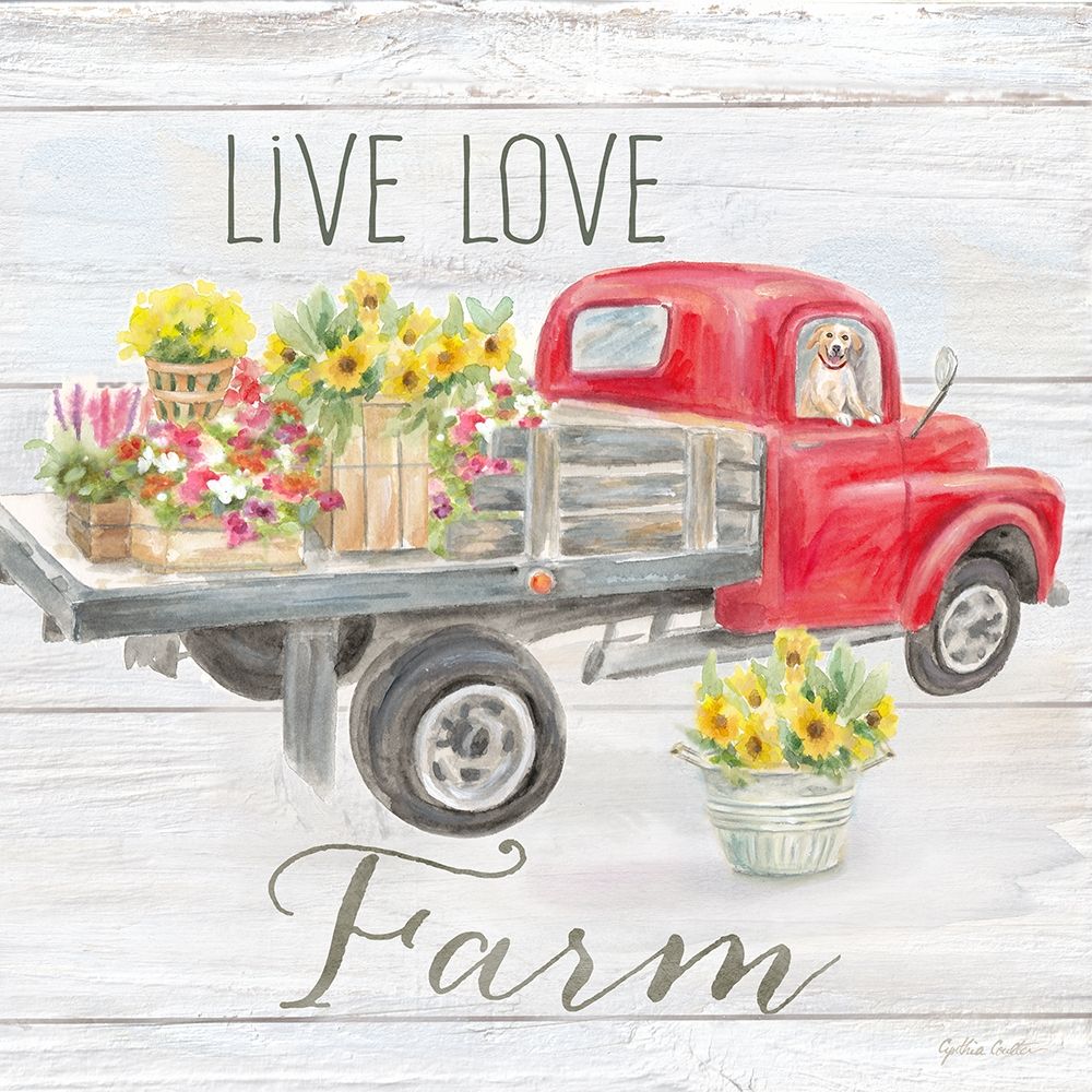 Vintage Truck Sentiment I (red) art print by Cynthia Coulter for $57.95 CAD