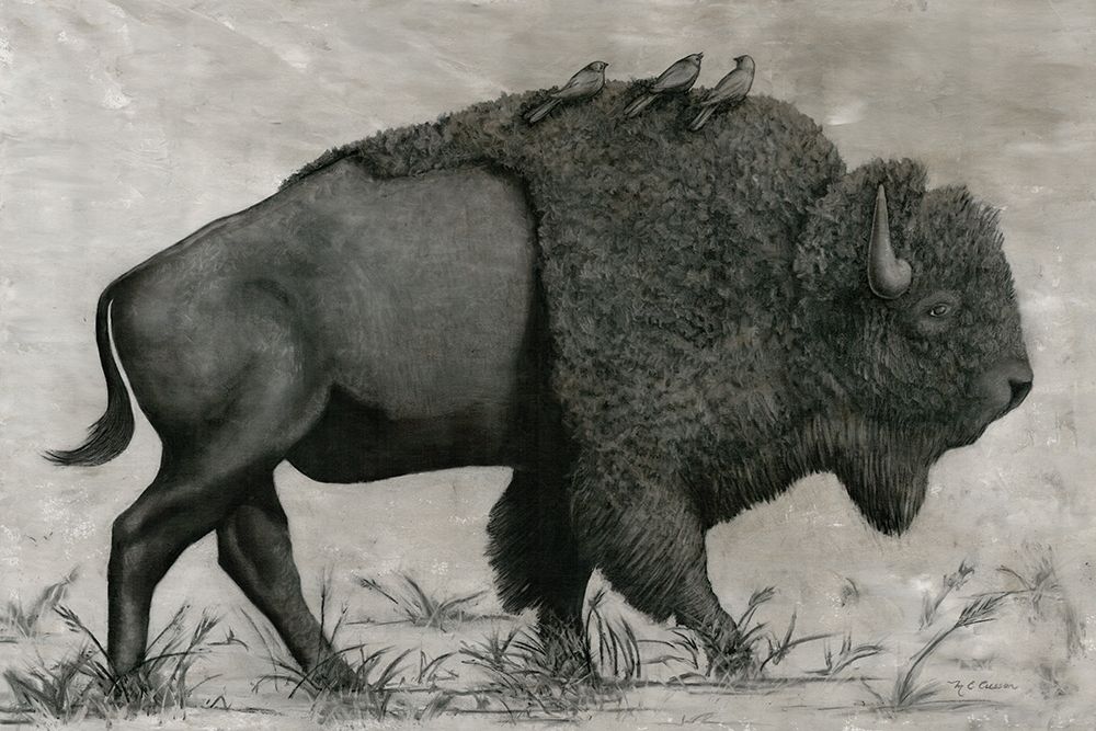 Basking Buffalo art print by Marie-Elaine Cusson for $57.95 CAD