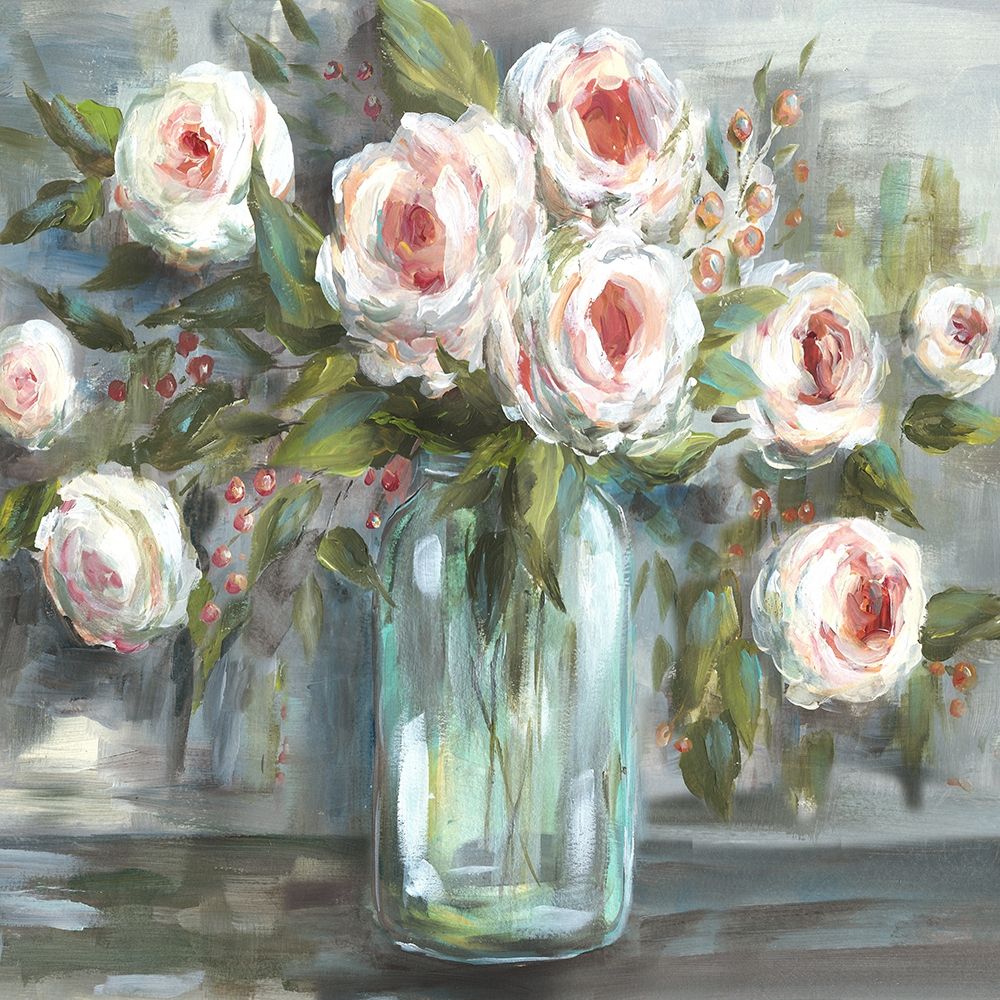 Pink Blooms Still Life Square art print by Tre Sorelle Studios for $57.95 CAD