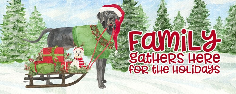 Dog Days of Christmas-Family Gathers art print by Tara Reed for $57.95 CAD