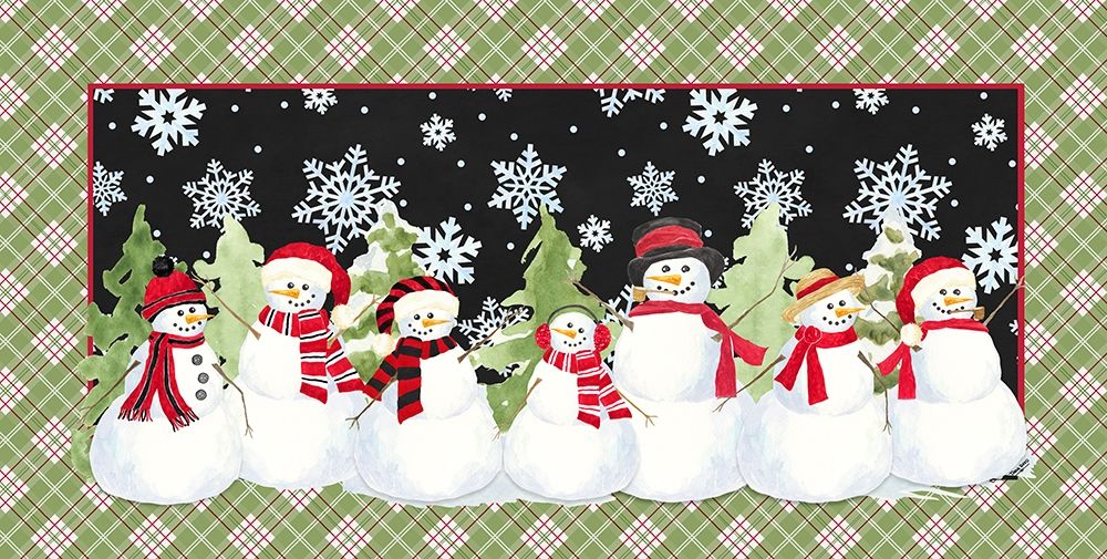 Snowman Wonderland-Green Plaid art print by Tara Reed for $57.95 CAD