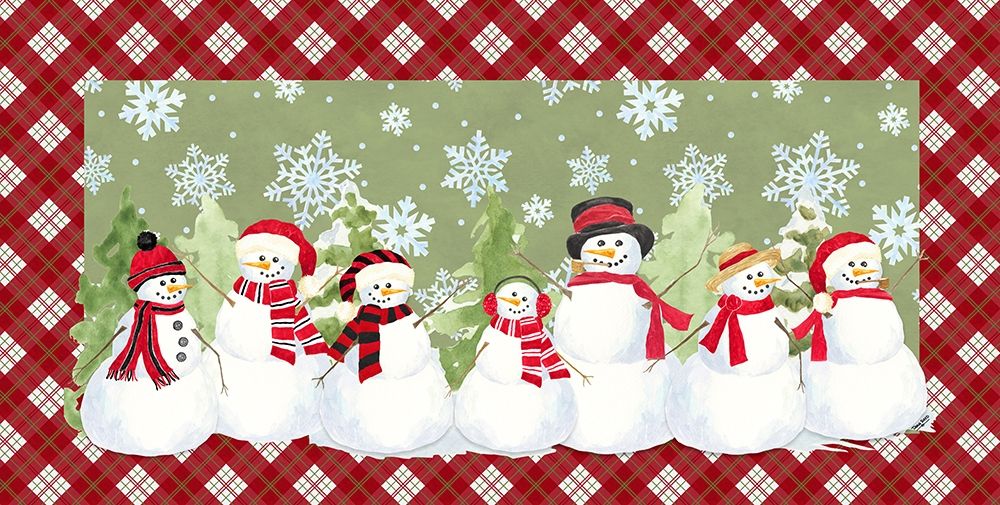 Snowman Wonderland-Red Plaid art print by Tara Reed for $57.95 CAD