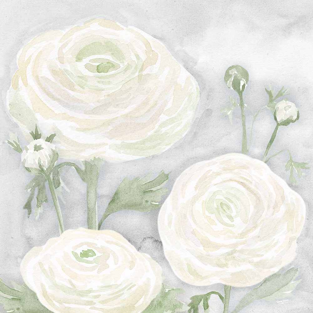 Peaceful Repose Floral on Gray I art print by Tara Reed for $57.95 CAD
