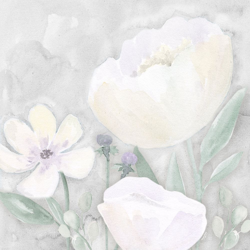 Peaceful Repose Floral on Gray II art print by Tara Reed for $57.95 CAD