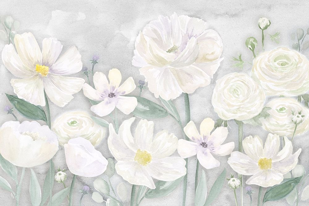 Peaceful Repose Gray Floral Landscape art print by Tara Reed for $57.95 CAD
