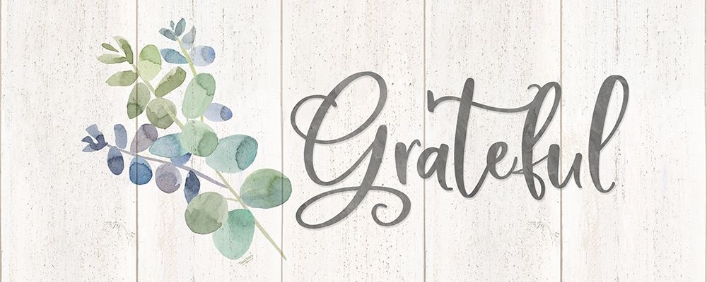 Natural Inspiration Blue Grateful sign art print by Tara Reed for $57.95 CAD