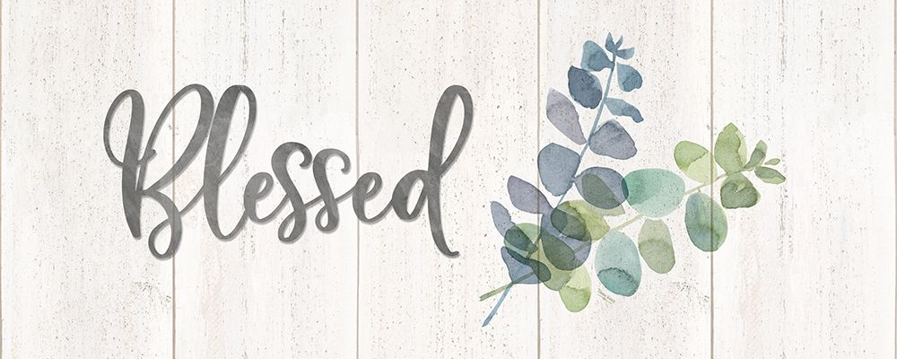Natural Inspiration Blue Blessings sign art print by Tara Reed for $57.95 CAD