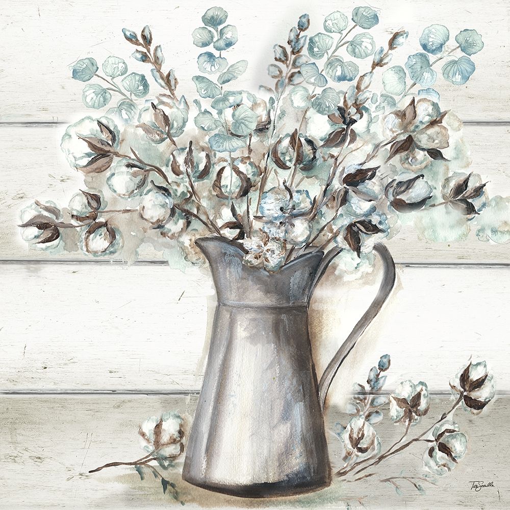 Farmhouse Cotton Tin Pitcher art print by Tre Sorelle Studios for $57.95 CAD