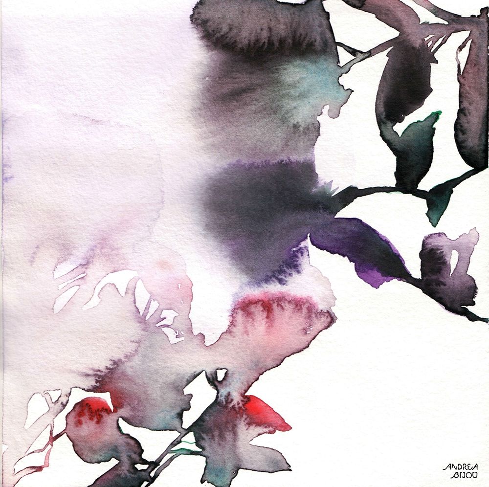 Watercolor Floral Pink Purple Trio I art print by Andrea Bijou for $57.95 CAD