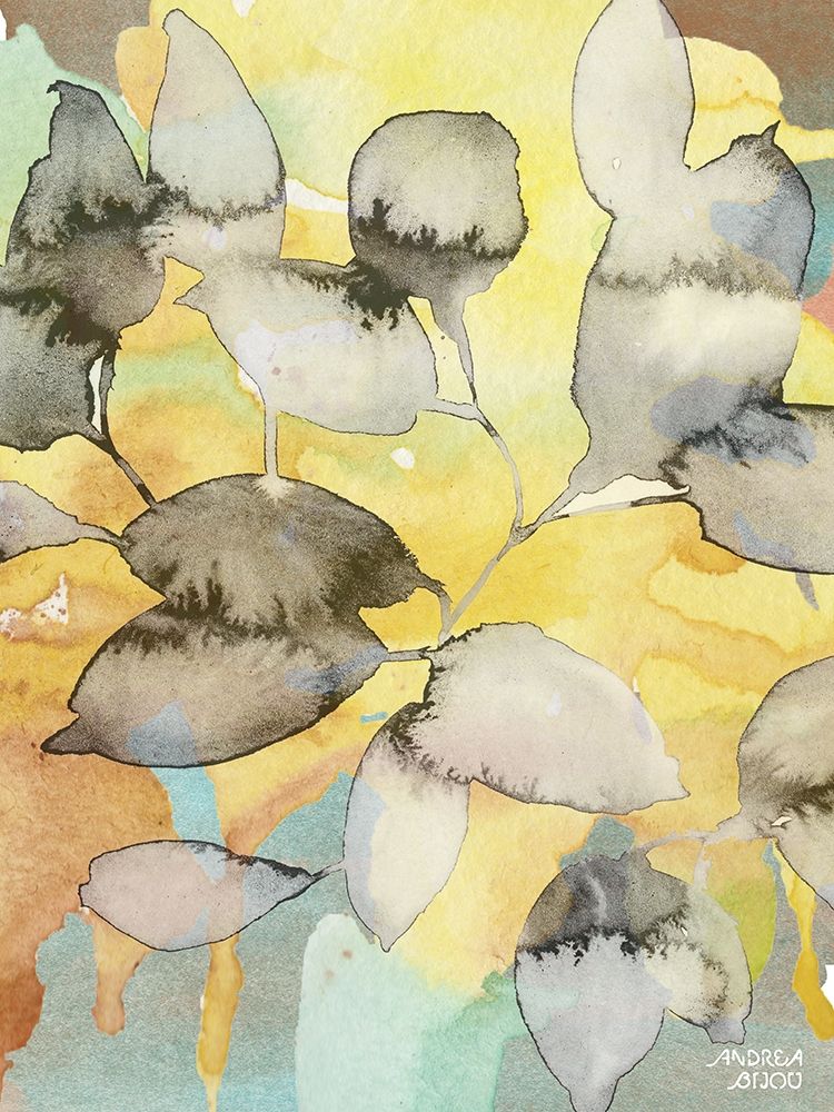 Yellow Leaves Abstract art print by Andrea Bijou for $57.95 CAD