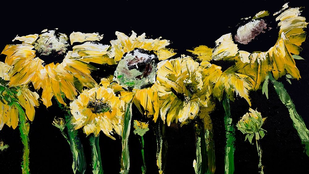 Sunflower Field on Black art print by Marcy Chapman for $57.95 CAD