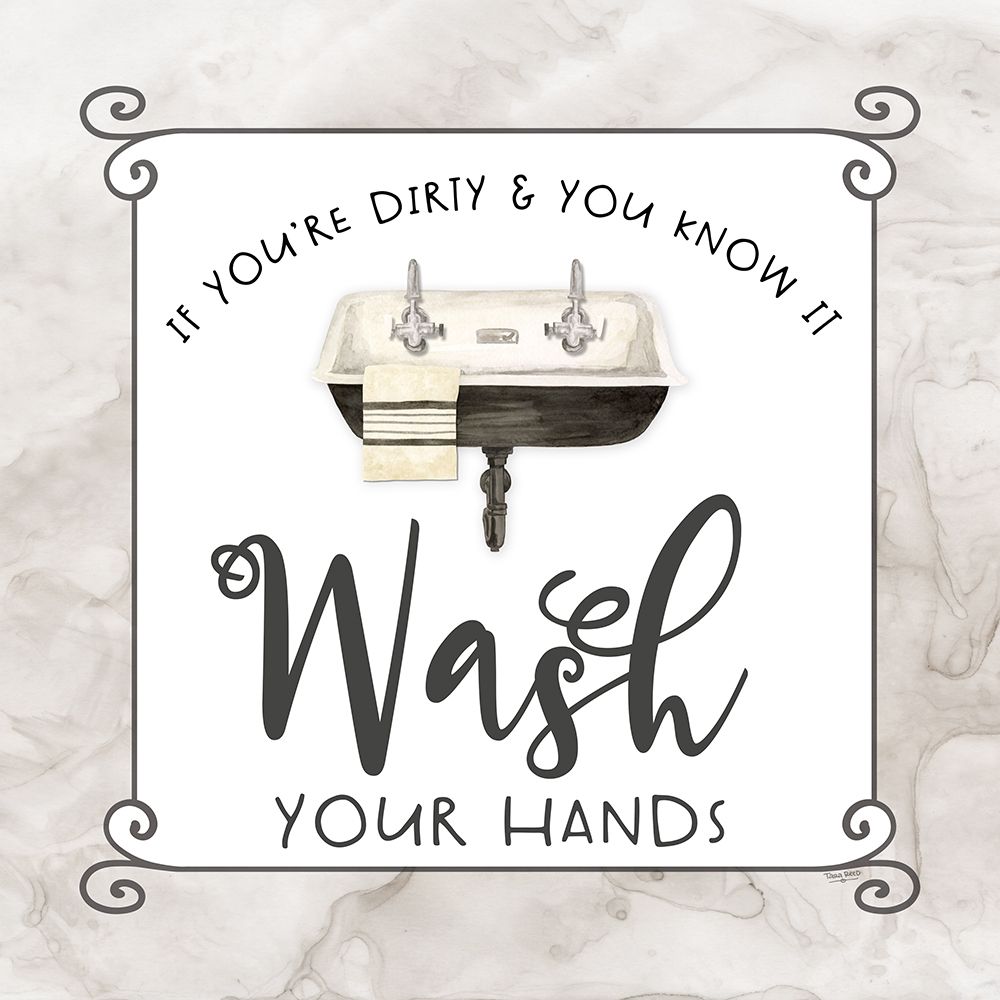 Bath Humor Wash Your  Hands art print by Tara Reed for $57.95 CAD