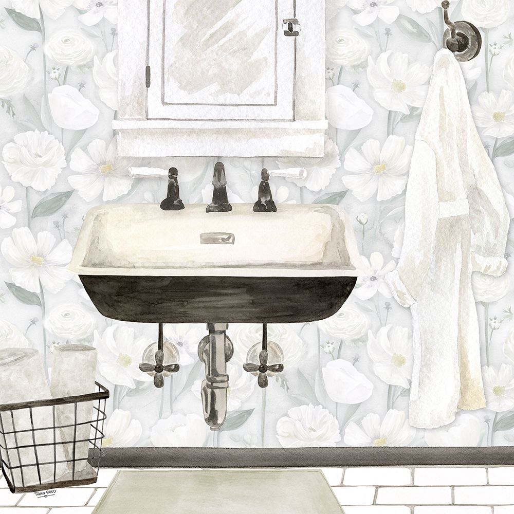 White Floral Bath I art print by Tara Reed for $57.95 CAD