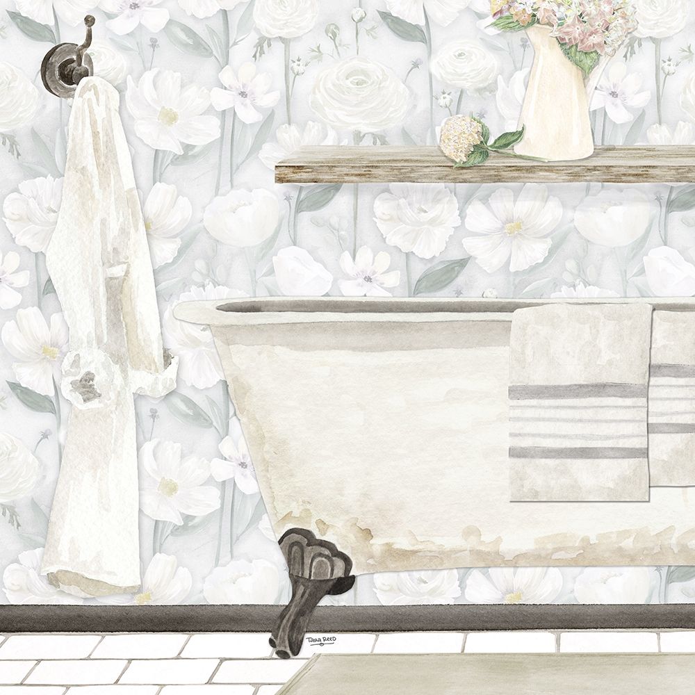 White Floral Bath II art print by Tara Reed for $57.95 CAD
