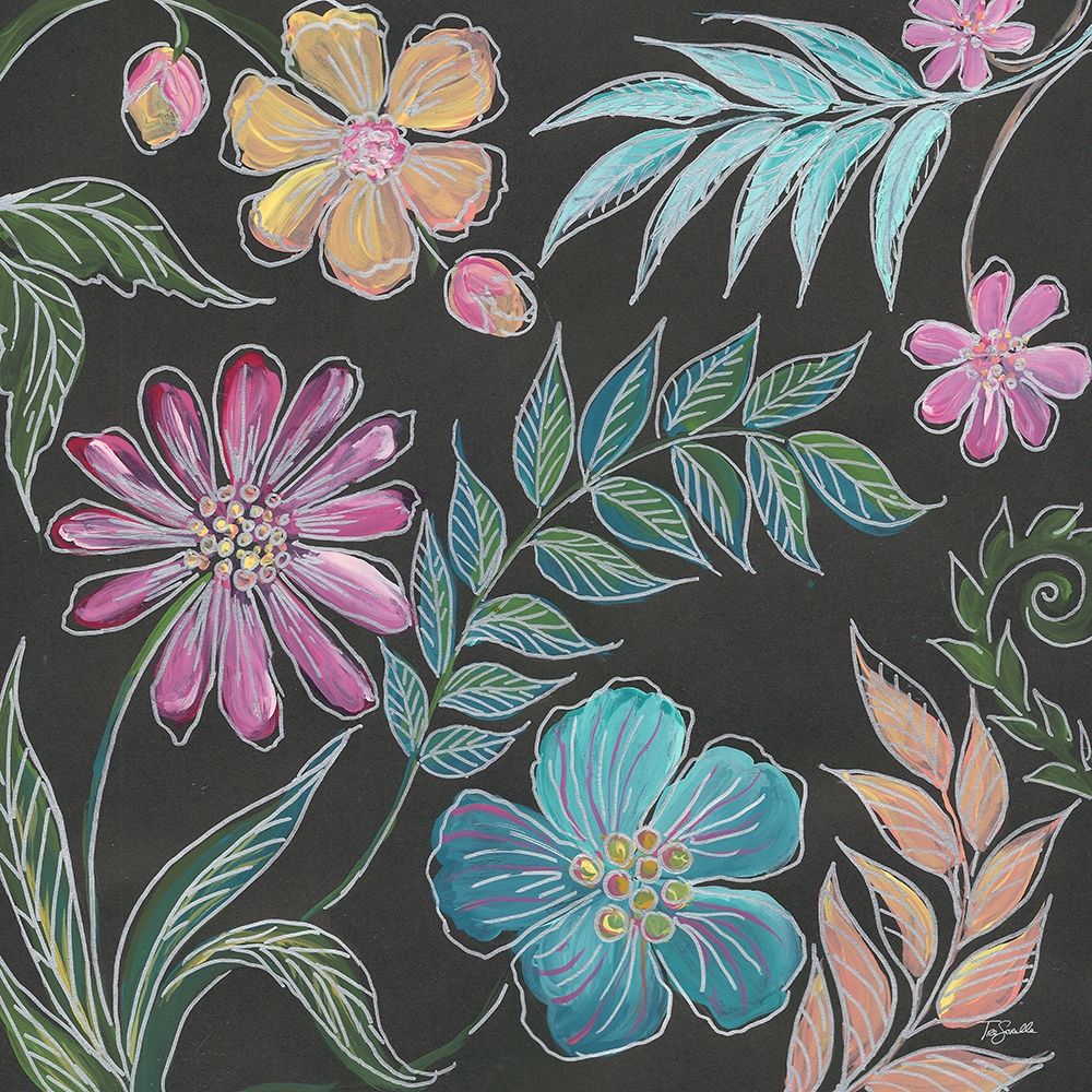 Boho Florals on Black I art print by Tre Sorelle Studios for $57.95 CAD