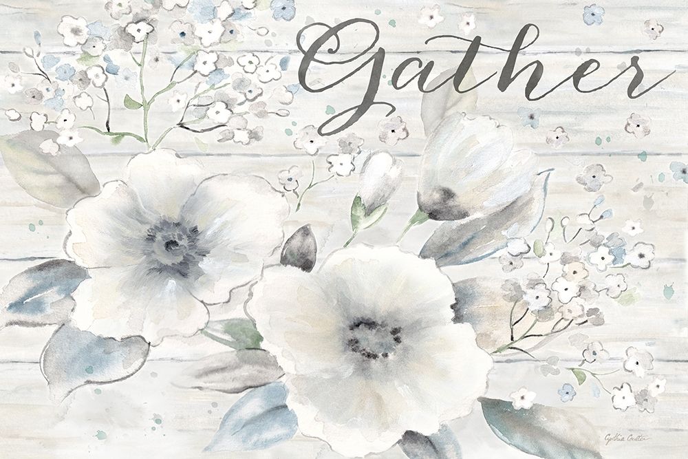 Vintage Bouquet on Wood Sentiment art print by Cynthia Coulter for $57.95 CAD