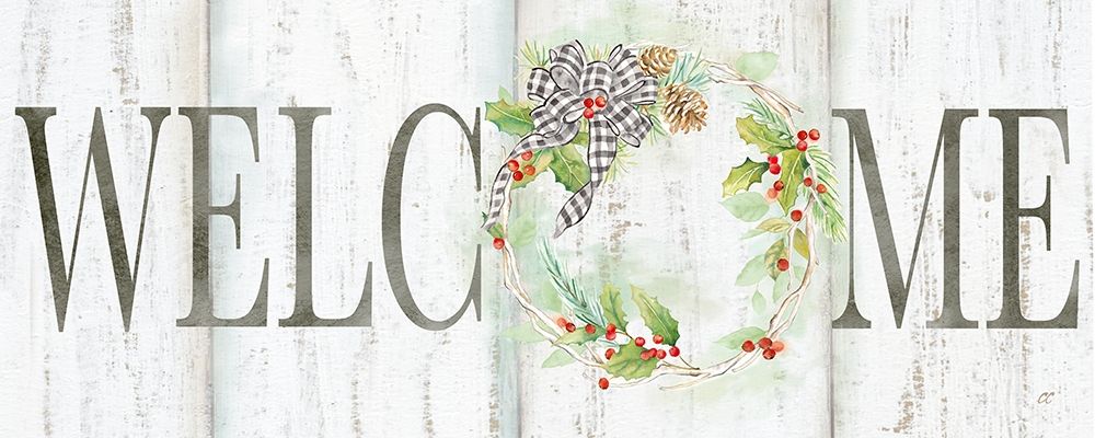 Holiday Gingham Wreath panel II art print by Cynthia Coulter for $57.95 CAD