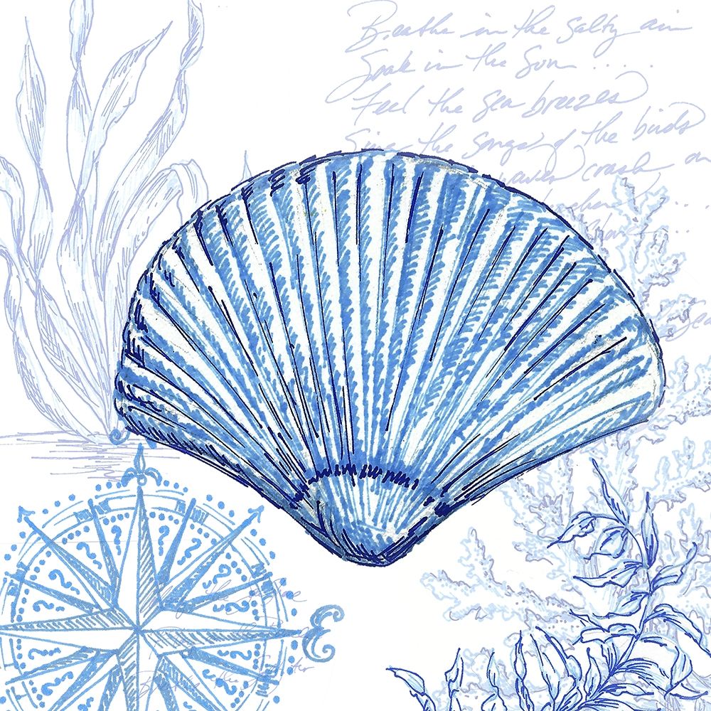 Coastal Sketchbook-Clam Shell art print by Tre Sorelle Studios for $57.95 CAD