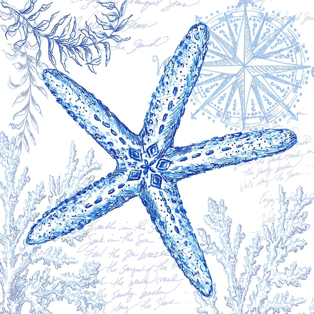 Coastal Sketchbook-Starfish art print by Tre Sorelle Studios for $57.95 CAD