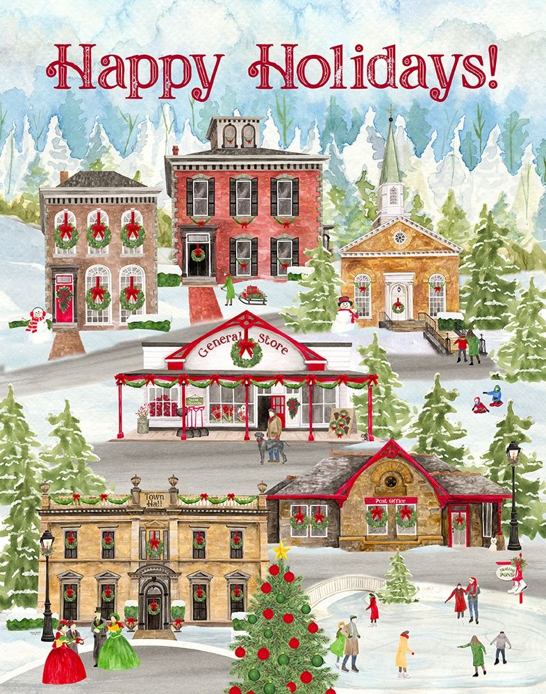 Christmas Village portrait II art print by Tara Reed for $57.95 CAD
