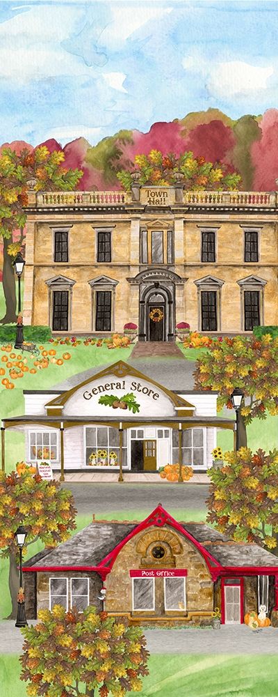 Harvest Village vertical I art print by Tara Reed for $57.95 CAD