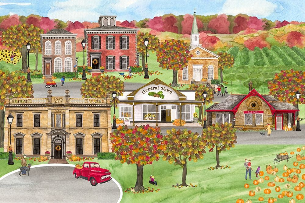 Harvest Village landscape art print by Tara Reed for $57.95 CAD