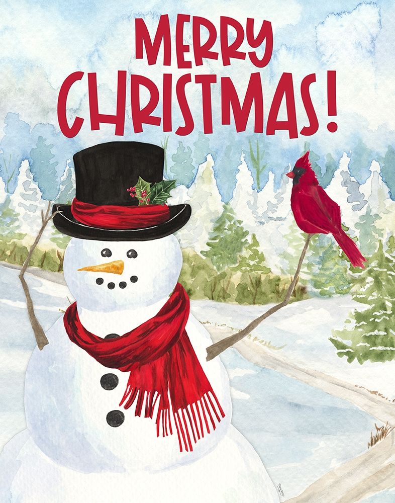 Snowman Christmas portrait I art print by Tara Reed for $57.95 CAD