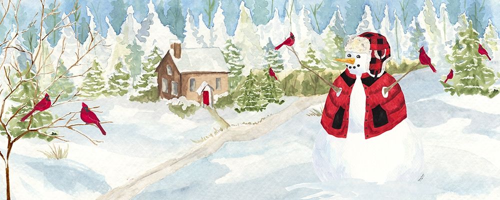 Snowman Christmas panel I art print by Tara Reed for $57.95 CAD