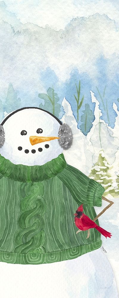 Snowman Christmas vertical I art print by Tara Reed for $57.95 CAD