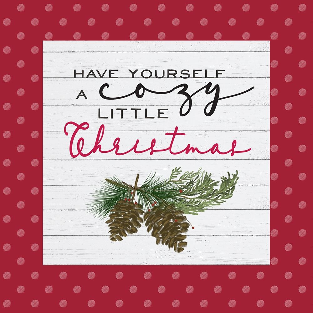 Cozy Christmas Dots I-Pine cones art print by h.artworks for $57.95 CAD