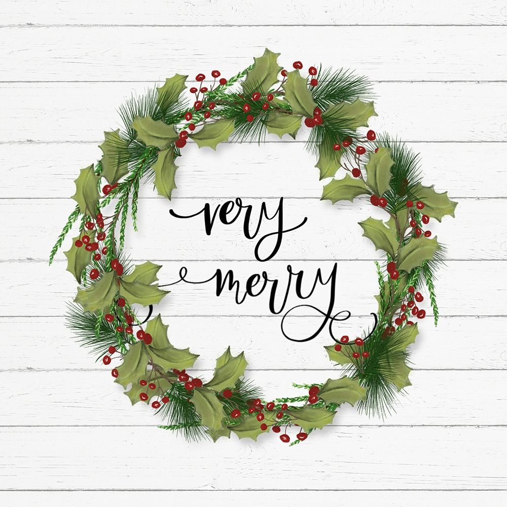 Cozy Christmas Wreath I art print by h.artworks for $57.95 CAD