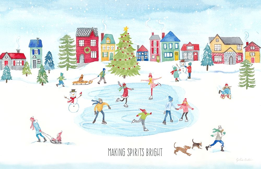 Vintage Holiday Cheer landscape art print by Cynthia Coulter for $57.95 CAD