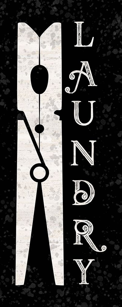 Laundry Room Humor vertical black I-Clothespin art print by Tara Reed for $57.95 CAD
