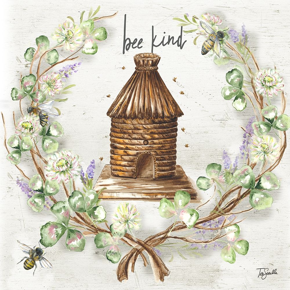 Honey Bee and Clover Wreath III art print by Tre Sorelle Studios for $57.95 CAD