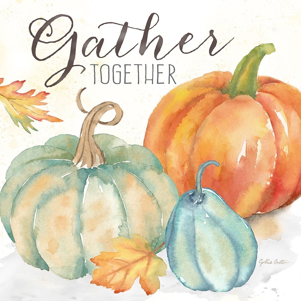 Pumpkin Patch Sentiment II-Grateful art print by Cynthia Coulter for $57.95 CAD