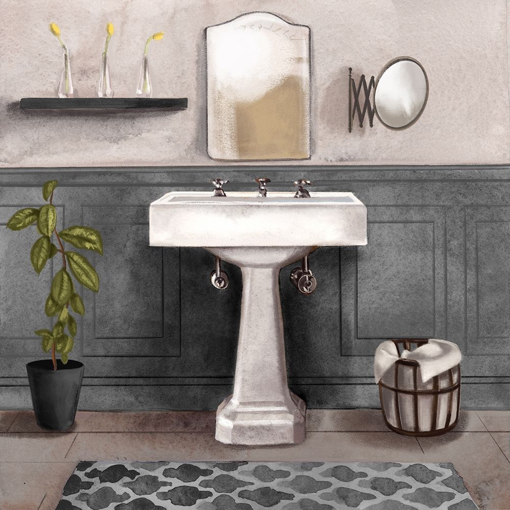 Serene Bath I black and white art print by Bannarot for $57.95 CAD