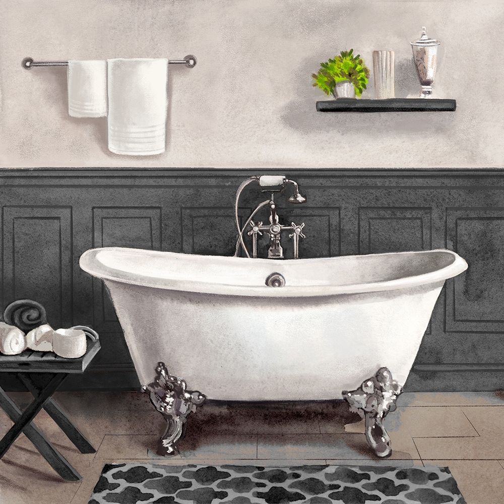 Serene Bath II black and white art print by Bannarot for $57.95 CAD