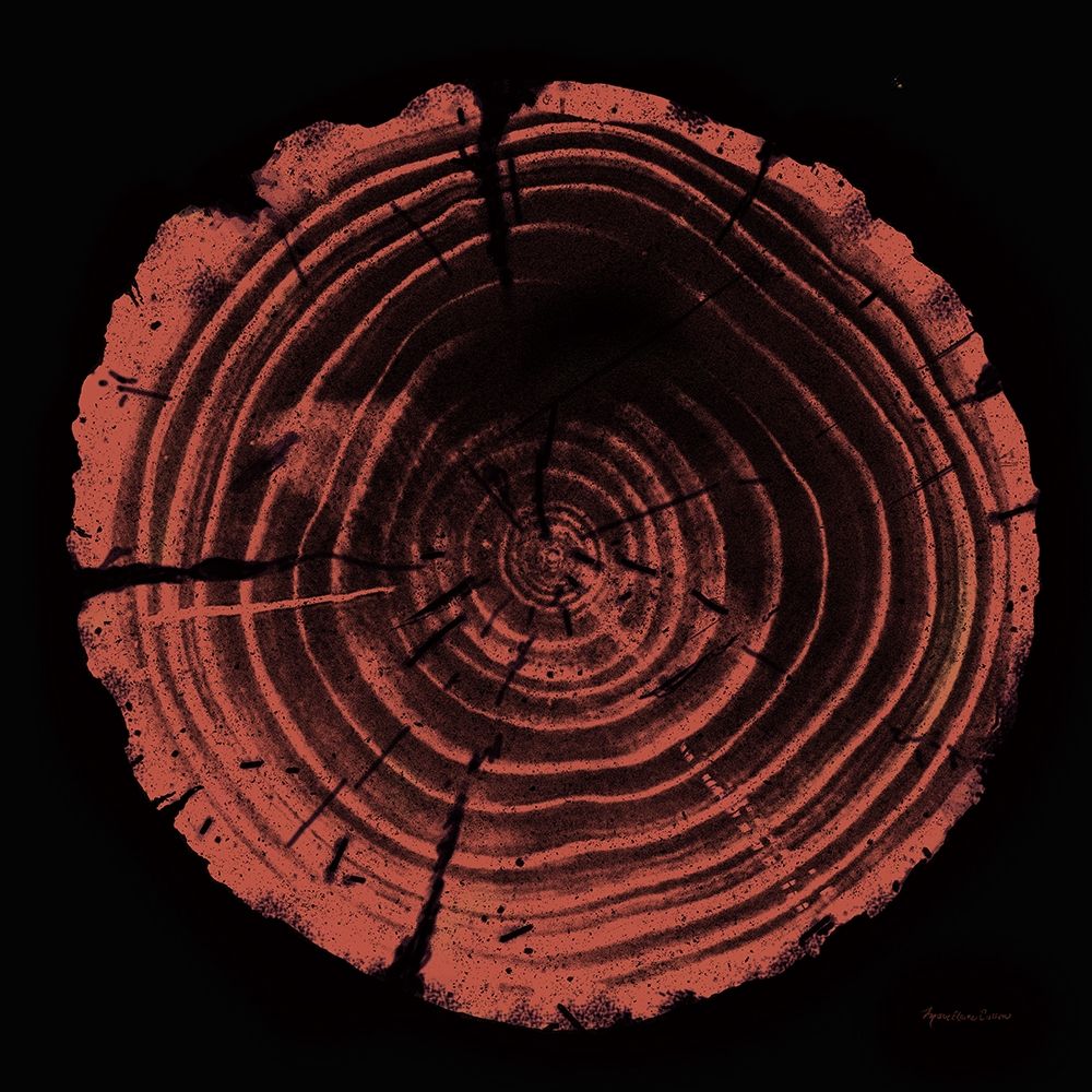 Tree Trunk peach on black art print by Marie-Elaine Cusson for $57.95 CAD