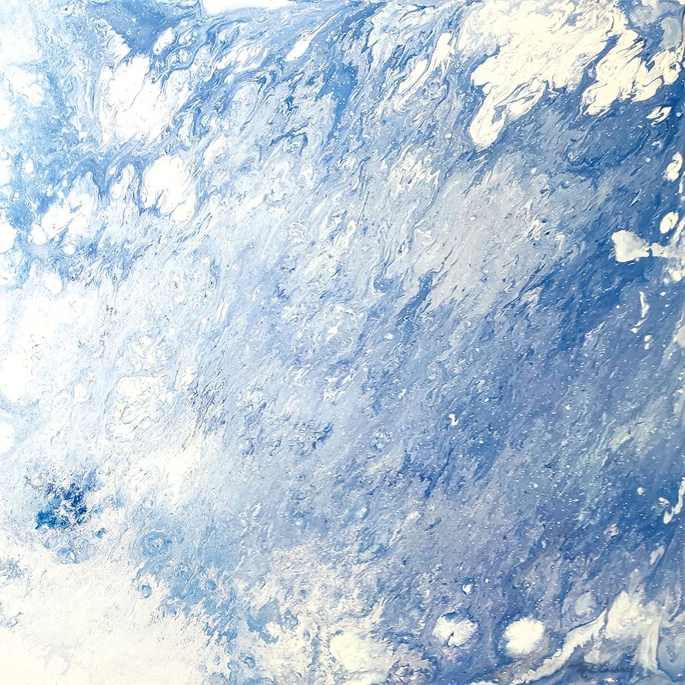 Earth Blues Abstract square art print by Marie-Elaine Cusson for $57.95 CAD