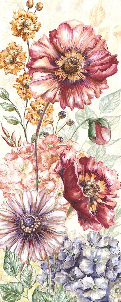 Wildflower Medley panel cream I art print by Tre Sorelle Studios for $57.95 CAD