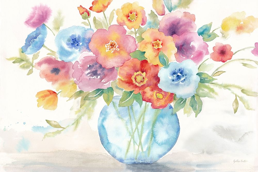 Bright Poppies Vase art print by Cynthia Coulter for $57.95 CAD