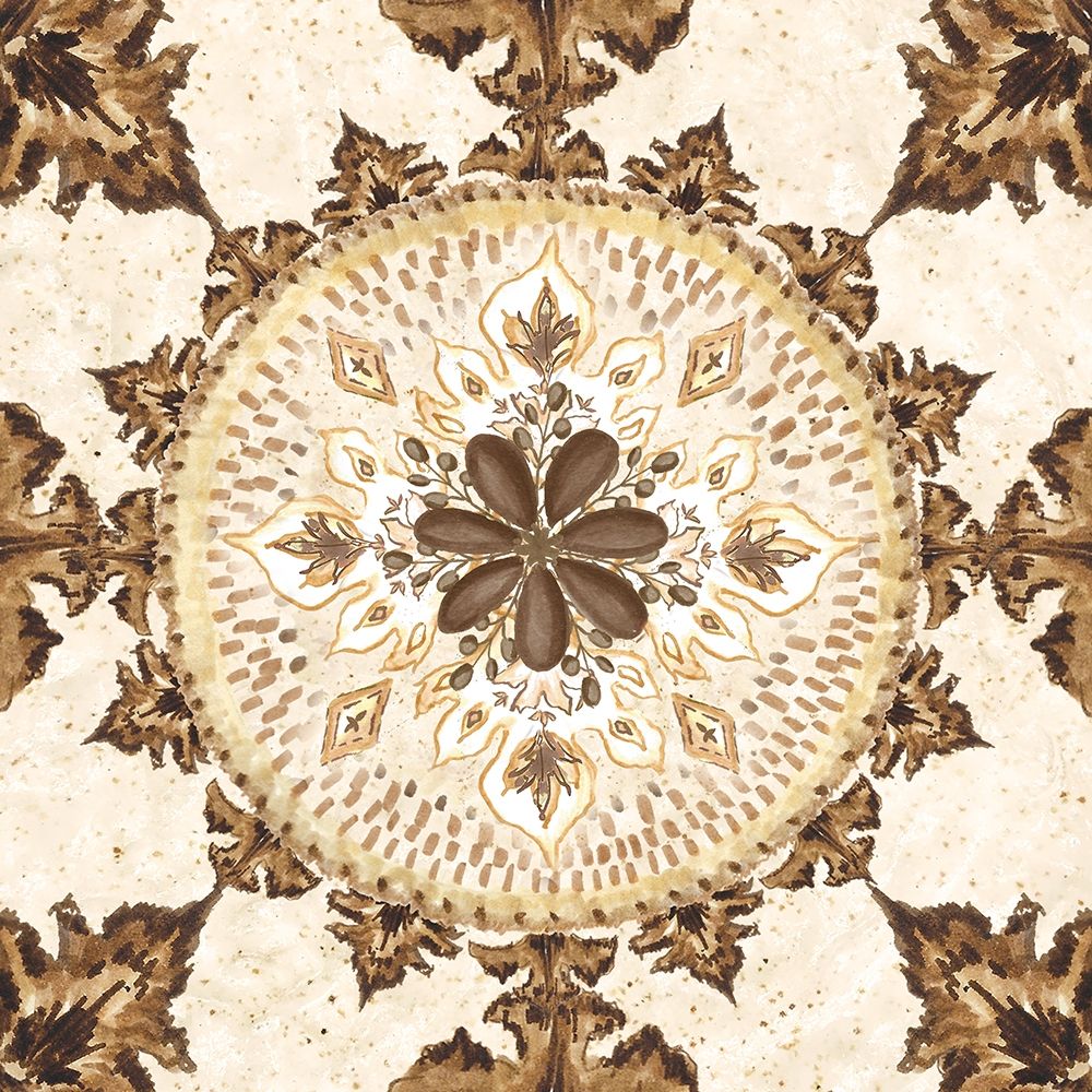 Warm Tribal Texture Medallion IV art print by Tre Sorelle Studios for $57.95 CAD